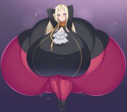 1girls arms_behind_head ass ass_visible_through_thighs blonde_hair bluespice breasts edelgard_von_hresvelg female female_only fire_emblem fire_emblem:_three_houses garreg_mach_monastery_uniform gigantic_ass gigantic_breasts hyper_ass hyper_breasts long_hair looking_at_viewer nintendo purple_eyes smile solo