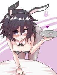 breasts bunny_ears bunny_girl bunnysuit danganronpa danganronpa_v3 genderswap_(mtf) hiruanko_(artist) ouma_kokichi rule_63 straight_hair