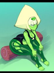 1girls big_ass bubble_butt butt_crack_outline cleavage closed_eyes cute dat_ass digital_drawing_(artwork) digital_media_(artwork) dumptruck_ass feet female gem_(species) green_body green_skin huge_ass large_ass large_butt lips peridot_(steven_universe) sitting sitting_down small_waist solo solo_female somescrub steven_universe thick_ass thick_thighs thin_waist wide_hips yellow_hair