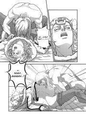 agathah arched_back comic cum doujinshi ejaculation gyro_zeppeli johnny_joestar jojo's_bizarre_adventure male/male male_only open_mouth orgasm penis steel_ball_run yaoi