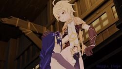 1boy 1girls 3d aether_(genshin_impact) animated blowjob fellatio female genshin_impact hoppa_mage male moving raiden_shogun sound tagme video