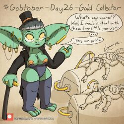 antennae_(anatomy) anthro arthropod balls big_breasts big_ears bodily_fluids breasts cane chains chest_tuft clothed clothing colored_cum cum dialogue ear_piercing english_text erect_nipples eyewear female fluffy genital_fluids genitals glasses goblin gobtober gobtober_2022 gold_(metal) gold_jewelry green_body grey_hair group gynomorph hair hat headgear headwear hi_res humanoid impishhyena insects intersex jacket jewelry leggings legwear lepidopteran machine male milking_machine moth nipple_piercing nipples open_clothing open_jacket open_topwear penile penis penis_milking piercing piercings_everywhere ring semen_collecting_machine shortstack size_difference spread_legs spreading tapering_penis text thick_arms thick_thighs top_hat topwear trio tube tuft unusual_bodily_fluids unusual_cum unusual_genital_fluids wide_hips yellow_cum yellow_eyes