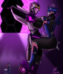 1futa 1girls arcee arcee_(prime) big_breasts dominant dominant_intersex eye_contact female futa_on_female futanari hasbro hi_res huge_breasts humanoid intersex intersex/female irc_(artist) large_breasts looking_at_another neck_grab robot robot_futa robot_girl robot_humanoid size_difference smile strongarm_(transformers) takara_tomy thick_thighs transformers transformers_aligned_continuity transformers_prime