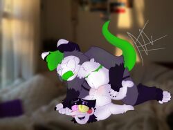 chubbypossm cuntboy darkner deltarune duo furry fursona intersex oc ocxcanon original_character self_insert spamton_g_spamton strap-on tagme undertale_(series)