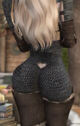 1girls armor big_ass big_breasts bikini_armor blonde_hair blue_eyes dat_ass dommy_mommy elf_orc_lunaire female female_only glasses huge_ass huge_breasts large_ass large_breasts rebecca_(original_character) seductive skyrim solo the_elder_scrolls