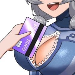 animated bouncing_breasts breasts chunkymoon credit_card female gray_hair moo_(chunkymoon) transparent_background