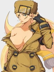 1girls big_breasts blonde_hair cleavage female female_only guilty_gear guilty_gear_strive light-skinned_female millia_rage yoracrab