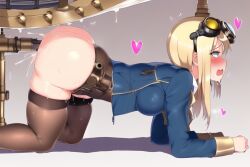 1girls ahe_gao ai_generated all_fours blonde_female blonde_hair blush clothed doggy_style fucking_machine goggles goggles_on_head nai_diffusion original sex sex_from_behind sex_machine sex_toy squirting stable_diffusion steampunk thick_ass thick_thighs thighhighs wet wet_pussy