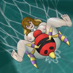 1:1 ambiguous_penetration arachnophilia ariados barefoot bodily_fluids breasts duo feet female female_penetrated fthesalt generation_2_pokemon hi_res human interspecies judette_juston male male/female male_penetrating male_penetrating_female male_pokemon/female_human mammal nintendo nipples not_furry_focus penetration pokemon pokemon_(species) pokephilia restrained sex soles spider spider_web tagme toes video_games web_bondage