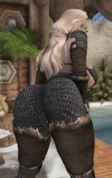 1girls armor big_ass big_breasts bikini_armor blonde_hair blue_eyes dat_ass dommy_mommy elf_orc_lunaire female female_only glasses huge_ass huge_breasts large_ass large_breasts rebecca_(original_character) seductive skyrim solo the_elder_scrolls