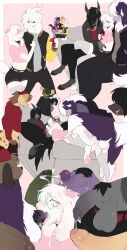 2_horns absurd_res anal anal_sex anthro asriel_dreemurr balls black_body black_fur bodily_fluids bottomwear bovid brown_body brown_fur bukkake canid canine canis caprine clothed clothing collar crop_top cum cum_in_hair cum_inside cum_on_face deltarune domestic_cat domestic_dog drunk drunk_sex ejaculation eyewear felid feline felis fellatio female fishnet fishnet_legwear floppy_ears forked_tongue fur gangbang genital_fluids genitals girly glasses goat grin group group_sex hair hair_over_eyes hi_res hooves horn humanoid_genitalia humanoid_penis jacket legwear male male/male mammal myoukky oral pawpads paws penetration penile penile_penetration penis penis_in_ass pink_horn pink_pupils pupils ralsei rough_sex scar sex shirt shorts smile spitroast submissive submissive_anthro submissive_male substance_intoxication tongue tongue_out topwear undertale undertale_(series) video_games white_body white_fur