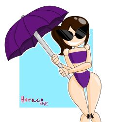 1girls 2019 cyan_(thehoraco) female female_only horaco knick_knack sunglasses sunnification sunny_miami thehoraco umbrella