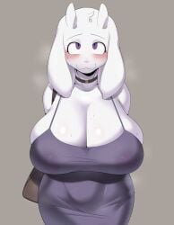 ass ass_focus bag big_areola big_ass big_breasts big_nipples blush breast_focus breasts cervina7_(artist) choker cleavage clothed clothes clothing deltarune dress female female_only furry goat handbag huge_breasts looking_at_viewer musk musk_clouds musky nipples nipples_visible_through_clothing no_bra pink_nipples purple_eyes see-through see-through_clothing skimpy skimpy_clothes skimpy_dress smell smelly smile smiling smiling_at_viewer solo solo_female steam steamy sweat sweatdrop sweating sweaty thick_ass thick_thighs thighs thong toriel undertale undertale_(series) underwear