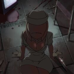 1girls 2d 2d_animation animated blood breasts bubble_head_nurse cameltoe cleavage faceless_female female horror knife legs_over_head mizu_wolf monster_girl no_panties no_panties_under_dress no_panties_under_skirt no_sound no_underwear non-human nurse_(silent_hill) nurse_uniform on_back on_the_floor posing pov pussy shorter_than_10_seconds shorter_than_30_seconds silent_hill silent_hill_2 solo thighs tv twistedgrim video video_games