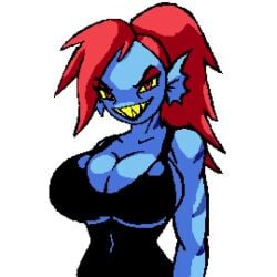 1girls 2d animated big_breasts bouncing_breasts breasts breasts_bigger_than_head female female_only furry hourglass_figure huge_breasts pixel pixel_(artwork) pixel_art rohan_furries solo sound tagme undertale undertale_(series) undyne video