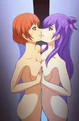 2girls alternate_hairstyle breasts completely_nude female female_only fire_emblem fire_emblem:_three_houses fire_emblem_warriors:_three_hopes forced forced_kiss forced_yuri holding_hands kissing large_breasts leonie_pinelli long_hair more_at_source multiple_girls nintendo nude nude_female official_alternate_hairstyle orange_eyes orange_hair purple_eyes purple_hair shez_(female)_(fire_emblem) shez_(fire_emblem) short_hair symmetrical_docking uwa~a yuri