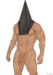 1boy balls bara big_balls big_penis gay long_penis male male_only muscles muscular penis pyramid pyramid_head rhobbs silent_hill silent_hill_2 solo solo_male