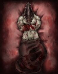 bara blood crossed_arms male male_only muscles muscular pyramid pyramid_head sabbasarts silent_hill silent_hill_(film) silent_hill_homecoming solo solo_male waist_apron