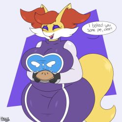 1girls anthro big_breasts breasts carrie_(thixxen) delphox female game_freak milf nintendo pokémon_(species) pokemon tagme text thixxen toriel_(cosplay)