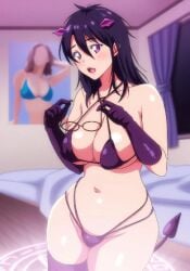 2022 black_hair bra breasts demon_girl demoness eri_morita glasses head_wings heart_tail japanese_female milf monster_girl official_art ova panties pink_eyes screencap screenshot stepmother succubus succubus_costume succubus_outfit succubus_tail succubus_yondara_haha_ga_kita!? tagme