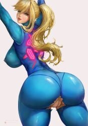 1girls absurd_res ass ass_focus ass_shot back back_view blimaxxx blonde_hair blue_eyes bodysuit breasts bubble_butt cameltoe cutesexyrobutts_(style) female hi_res hips huge_ass huge_breasts light-skinned_female light_skin long_hair long_ponytail looking_at_viewer metroid nintendo ponytail pussy pussy_lips samus_aran sideboob skintight skintight_bodysuit slim_waist smelly_ass smelly_pussy smile thick_thighs thighs tight_clothing tight_fit torn_bodysuit uncensored wide_hips zero_suit zero_suit_samus