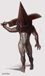 aliast669 balls bara gay male male_only muscles muscular penis pyramid pyramid_head silent_hill silent_hill_2 solo solo_male weapon weapon_over_shoulder