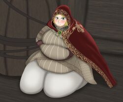 1girls blonde_hair elden_ring fat_rolls female female_only fighter1manga fromsoftware obese roderika_(elden_ring) weight_gain