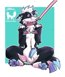 anthro atelierlunatic balls bondage bound canid canine canis collar collie domestic_dog genitals herding_dog inktober invalid_tag leash male mammal nsfw nude pastoral_dog penis petplay puppyplay roleplay sextober sheepdog solo yaoi