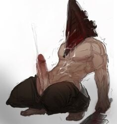 anmei_ftnn balls bara big_penis boner cum cum_on_self erection gay male male_only muscles muscular orgasm penis pyramid pyramid_head silent_hill silent_hill_(film) silent_hill_homecoming solo solo_male