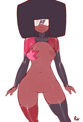 afro bridal_gauntlets dark-skinned_female dark_skin female garnet_(steven_universe) gem_(species) gem_fusion latex pasties r4 solo steven_universe stockings sunglasses tagme