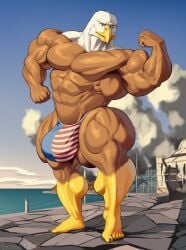 abs american american_flag american_flag_legwear biceps furry guzreuef huge_bulge male male_focus male_only muscle muscles muscular muscular_arms muscular_ass muscular_back muscular_legs muscular_male muscular_thighs nipples pecs veins