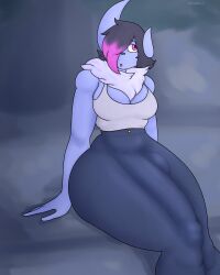 1futa abby_(nicolaowo) absol anthro big_breasts big_penis breasts bulge clothed clothing erection fully_clothed futa_only futanari huge_cock nicolaowo penis pokemon pokemon_(species) solo tagme