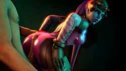 1boy 1girls 1kmspaint 3d animated ass ass_jiggle big_ass black_background buttjob clothed_female_nude_male no_sound overwatch small_breasts source_filmmaker tagme video widowmaker