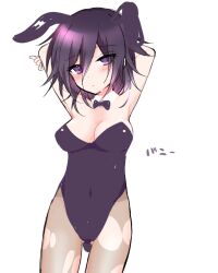 alternate_version_available blush breasts bunny_ears bunny_girl bunnysuit danganronpa danganronpa_v3 genderswap_(mtf) hiruanko_(artist) large_breasts ouma_kokichi pussy rule_63 straight_hair