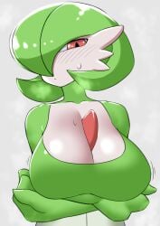 1girls big_breasts blush breasts color colored crossed_arms edit female female_only gardevoir huge_breasts humanoid implied_breast_expansion large_breasts nobunagapero peronattu pokemon pokemon_(species) solo solo_female sweat visible_breath