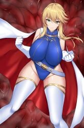 1girls 1monster artoria_pendragon artoria_pendragon_(lancer) big_breasts big_thighs blonde_hair breasts busty fate/grand_order fate_(series) female huge_breasts huge_thighs large_breasts large_thighs monster nekosama_shugyouchuu superhero tentacle tentacle_monster thick_thighs thighs turquoise_eyes voluptuous