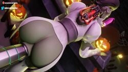 1boy 1boy1girl 1girls 3d animated anus ass ass_bounce bent_over bob_(overwatch) bouncing_ass bride_sombra cottontailva doggy_style female from_behind functionally_nude green_skin halloween jiggling_ass looking_back male male_penetrating male_penetrating_female mp4 overwatch penetration saveass_ sex sombra sound standing standing_doggy_style standing_sex straight tagme vaginal vaginal_penetration vaginal_sex video volkor