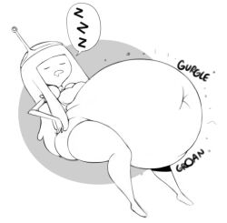 adventure_time ambiguous_prey belly big_belly cartoon_network digestion digestion_noises female_pred gurgle huge_belly implied_vore princess princess_bubblegum sleeping spaghettiz stomach_noises vore