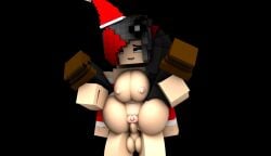 1boy 1boy1girl 1girls 3d ahe_gao ass breasts carrying_position christmas christmas_outfit clitoris commission demon_boy ellie_walls_(odysseyellie) erect_nipples erect_penis female from_behind_position goth_girl holding_legs horny horny_female human humanoid male male/female mine-imator minecraft multicolored_hair open_mouth outside ponytail red_eyes santa_hat stand_and_carry_position stockings supertwit tagme thighhighs vaginal_penetration