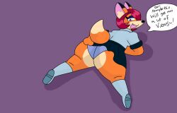 anthro ass big_ass big_butt brappycatty butt fox fox_girl madam_malin purple_eyes skirt_down we_baby_bears