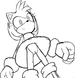amy_rose blueeye_25 bottomless eulipotyphlan female going_commando hedgehog mammal no_panties sketch smile solo sonic_(series) unaware upskirt white_background