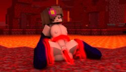 1girls 3d big_ass blue_eyes breasts brown_hair commission erect_nipples flower_in_hair holding_legs horny horny_female human human_female humanoid jenny_belle_(slipperyt) lava looking_at_tentacle looking_down mine-imator minecraft nether open_mouth outside pussy spread_legs stockings supertwit tagme tentacle tentacle_penetration tentacle_sex vaginal_penetration