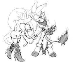 anthro branding_iron chained chains crying_with_eyes_open cum_while_crying ejaculation femdom flat_chest gag hotred is_(artist) knee_boots monochrome orgasm rock_the_bull sadistic servedasis sonic_(series) sonic_oc star_the_spineless_hedgehog tears vibrator_on_penis