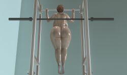 ass ass big_ass big_butt curvy female gym legs natsa oil oiled oiled_skin pull_ups thighs training wet workout