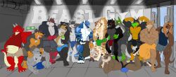 absurd_res anthro belly big_bulge black_hair blue_body blue_fur blue_hair brown_body bulge canid canine canis cheek_tuft chest_tuft domestic_dog dragon elbow_tuft facial_tuft felid feline fur green_hair grey_body grey_fur gym hair head_tuft hi_res huge_bulge huge_filesize human hyper justagoodboy kangaroo leg_tuft lutrine macropod male male_only mammal markings marsupial mastiff molosser muscular mustelid red_body red_fur rottweiler sergal size_difference striped_arms striped_legs striped_markings striped_tail stripes tail_markings tan_body tan_fur tuft wolf