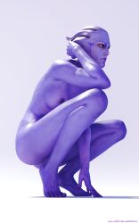 3d aria_t'loak asari feet female major_guardian mass_effect nude nude_female solo