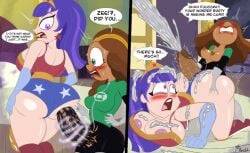 1futa 1girls all_fours ameizing_lewds ass assjob bed big_ass big_breasts big_butt big_penis blush body_control breasts buttjob clothed clothing covered_buttjob cum cumming dark-skinned_female dark-skinned_futanari dark_skin dc dc_comics dc_super_hero_girls dialogue dickgirl dickgirl/female dirty_talk doggy_style duo ejaculation erection excessive_cum fat_ass female from_behind fully_clothed futa_on_female futanari green_lantern_(cosplay) growing_penis huge_ass huge_breasts huge_cock humping in_heat instant_loss instant_loss_2koma interracial karen_beecher large_ass large_breasts light-skinned_female light_skin lipstick long_hair looking_back magic medium_breasts mostly_clothed on_all_fours orgasm pawg penis projectile_cum purple_hair red_lipstick rough_sex sex speech_bubble standing talking talking_to_another text text_bubble veiny_penis warner_brothers wide_hips wonder_woman_(cosplay) zee_zatara