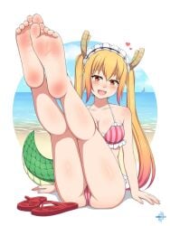 feet foot_fetish lululewd swimsuit tohru_(dragon_maid)