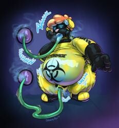 1boy animate_inanimate anthro anus belly big_belly biohazard_symbol body_modification bodysuit boots canine chubby chubby_anthro chubby_male digital_eyes drone drone_suit drone_transformation droneification expansion expansion_sounds fat_belly full_body_inflation furry gas gas_inflation gas_mask gasmask gloves hazard_symbol hazmat hazmat_suit hi_res hose hose_in_butt hose_in_mouth hose_in_penis hose_inflation inflatable inflation inflation_fetish inflation_sounds latex latex_bodysuit latex_creases latex_creature latex_gloves living_inflatable living_latex living_pool_toy living_pooltoy living_rubber male male_only mask moaning moaning_in_pleasure null_bulge nullge onomatopoeia penis_pump pool_toy pooltoy pumping rem_(squeakyrem) round_body rubber rubber_creases rubber_creature rubber_gloves screen_eyes screen_face shiny shiny_latex smoke solo solo_male sound_effects squeakyrem storage stretching_sounds tongue_out tongue_tied transformation_(body_part) tube_tongue twitching visor wobble yellow_bodysuit yellow_latex