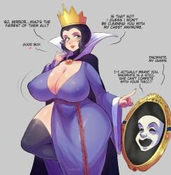 1girls big_ass big_breasts busty crown curvy curvy_figure dialogue disney disney_villains fat_ass good_boy huge_ass huge_breasts magic_mirror milf mommy mommy_dom mommy_kink narcissism pinkkoffin queen royalty seducing seductive seductive_smile smug snow_white_and_the_seven_dwarfs the_evil_queen thick_ass thick_thighs villain villainess voluptuous